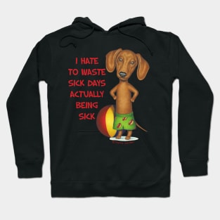 Funny cute Doxie Dachshund shirt beach fun mom and dad gift Hoodie